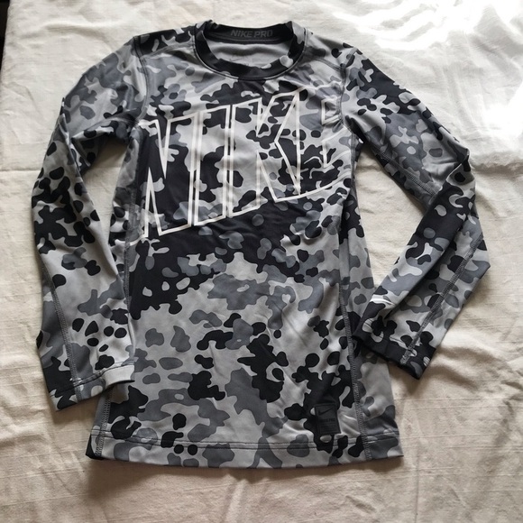 Nike Pro Dri-Fit Camo Long Sleeve Shirt (Size L) - Picture 2 of 8